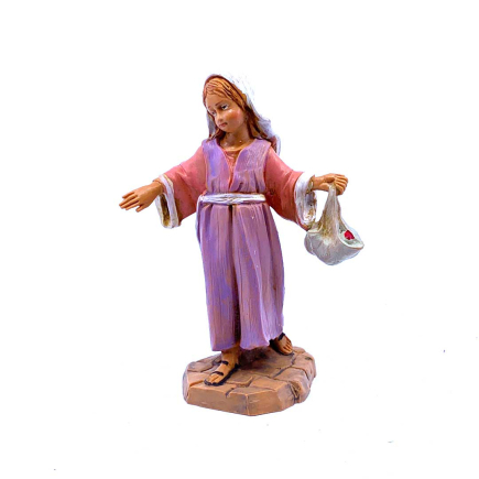 Shepherdess with Bundle - Fontanini Statue 12 cm
