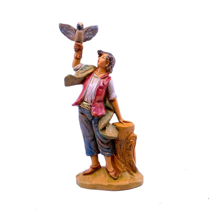 Young Man with Dove - Fontanini Statue 12 cm