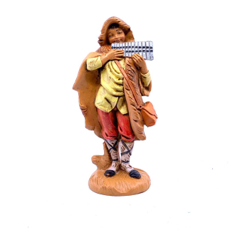 Shepherd with pan flute - Fontanini Statue 12 cm