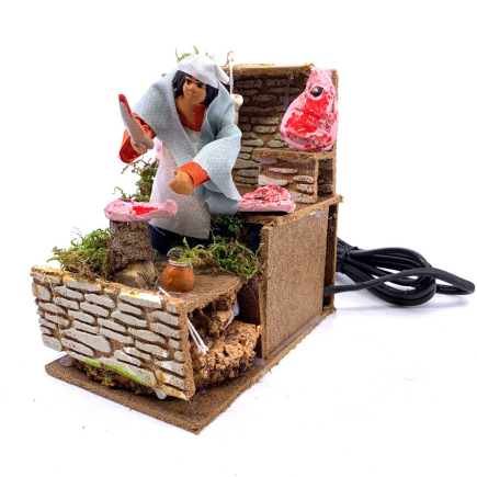 Moving butcher for nativity scenes - 9-10 cm figurine