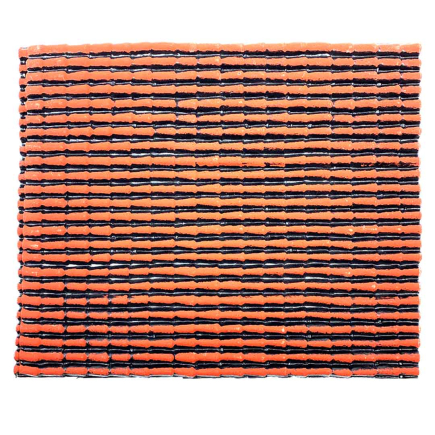 Thin plastic roof, 21 x 23 cm - terracotta red color