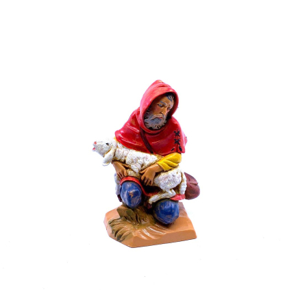 Kneeling shepherd with sheep - Fontanini Figurines 12 cm