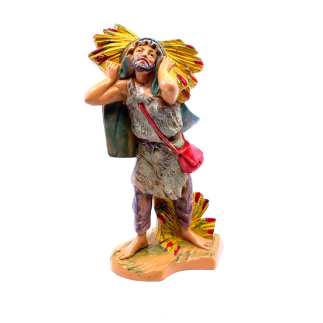 Shepherd with a bundle of grass - Fontanini Statue 12 cm