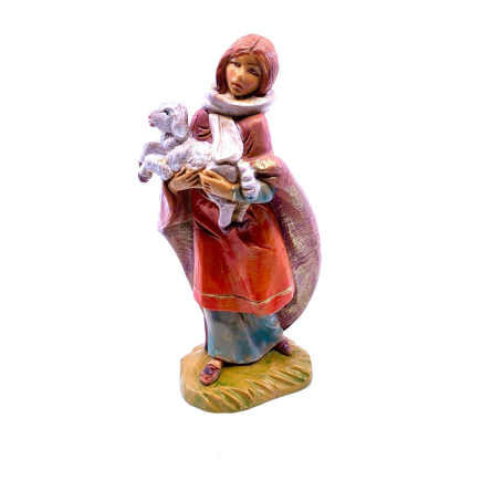 Shepherdess with Lamb - 193 - Fontanini Statue 12 cm