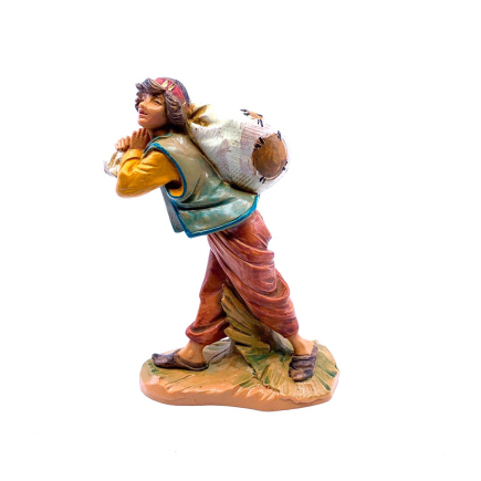 Shepherd with sack - 191 - Fontanini Statue 12 cm