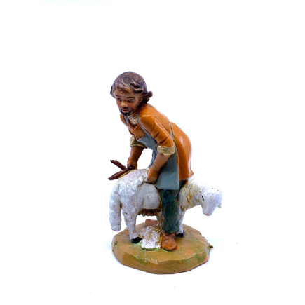 Shearing Shepherd - 704 - Fontanini Statue 12 cm