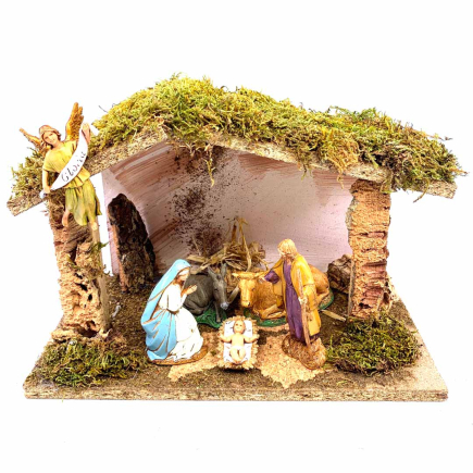 Nativity hut for 10–13 cm figurines