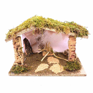 Nativity hut for 10–13 cm figurines