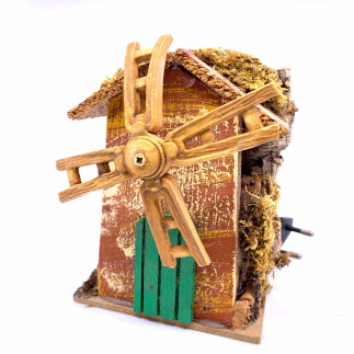 Moving windmill for nativity scenes, 14 cm high