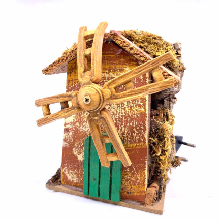Moving windmill for nativity scenes, 14 cm high