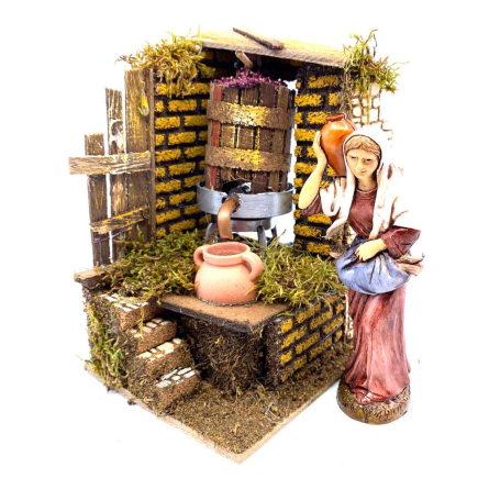 Moving grape press for 10-13 cm figurines