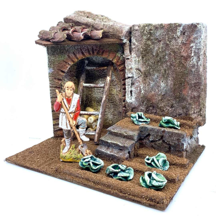 Farmer's vegetable garden for 10 cm nativity scene figurines