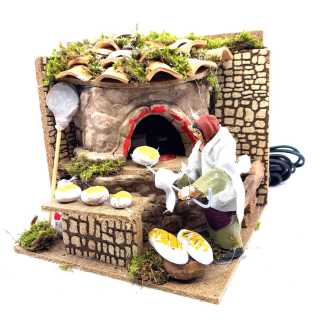 Moving baker woman for nativity scene - 9/10 cm