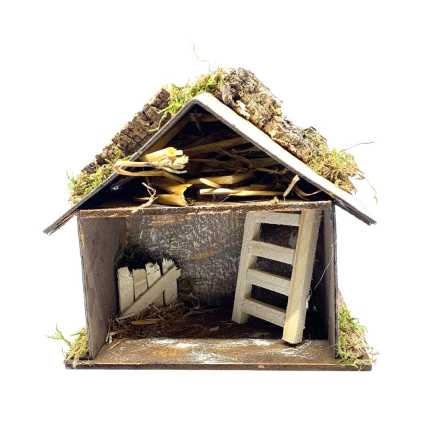 Nativity scene hut 15 x 10 x 15 cm