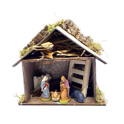 Nativity scene hut 15 x 10 x 15 cm