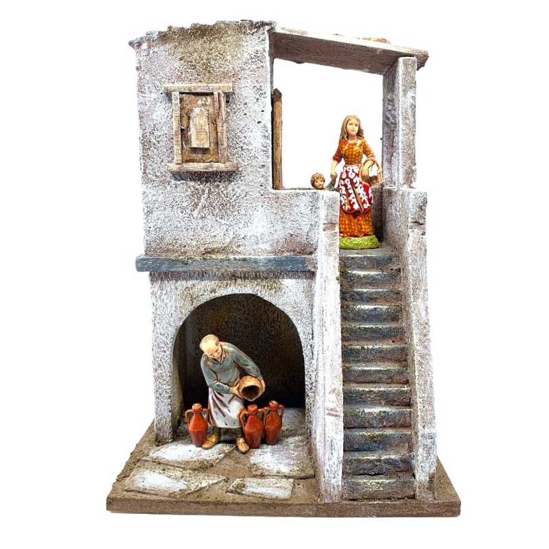 Statua di pastore in ginocchio per presepe - Produzione artigianale