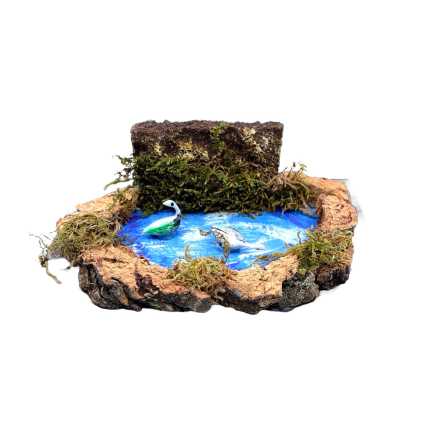 Pond with swans for nativity scene 14 x 9 x 4.5 cm