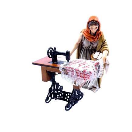 Sewing machine with base for nativity scenes