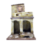 Bottega con casa presepi a due piani per statuine 10 cm