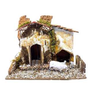 Farmhouse with sheep 20 x 14 x 16 cm