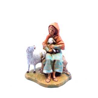Shepherdess with sheep and lamb - 245 - Fontanini Figurines 12 cm