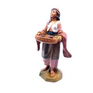 Shepherdess with tray - 275 - Fontanini Statue 12 cm
