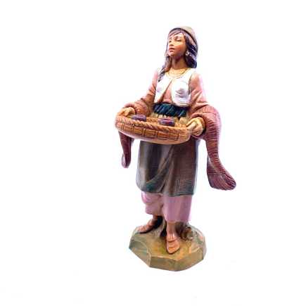 Shepherdess with tray - 275 - Fontanini Statue 12 cm