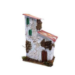 Three nativity scene houses, 13–15 cm