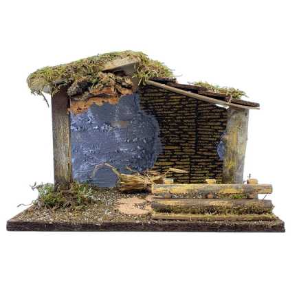 Nativity scene hut 33x19x23 cm