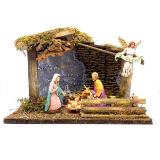 Nativity scene hut 33x19x23 cm