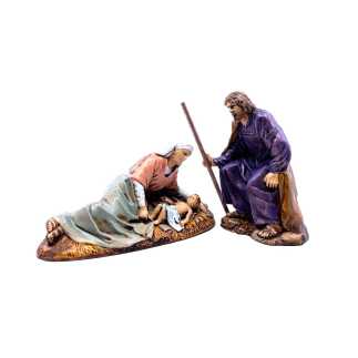 Natività 8 cm con Madonna sdraiata Landi Moranduzzo