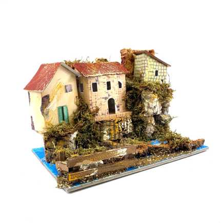 Landscape with river and fence 20 x 14 x H 17 cm