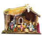 Capanna con luci + Natività Landi 12 cm