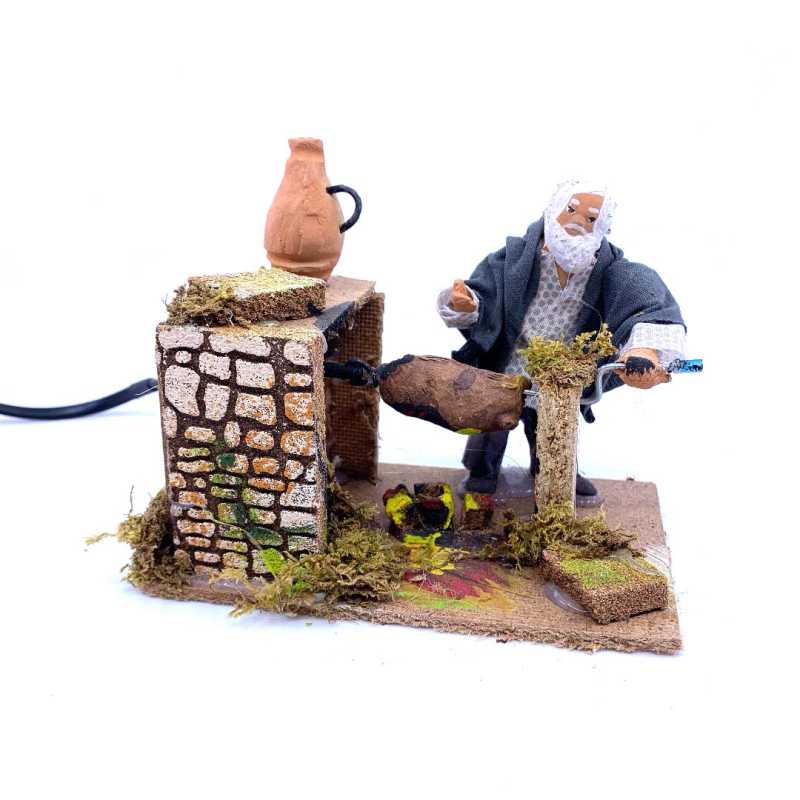 Uomo al girarrosto in movimento 10 cm