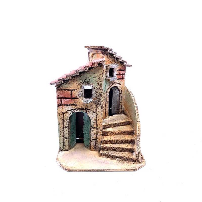 Casa doppia in legno e sughero 12 x 14 x 14 cm Casa doppia in legno e sughero 12 x 14 x 14 cm