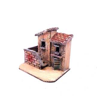 Casa doppia in legno e sughero 14 x 10 x 13 cm