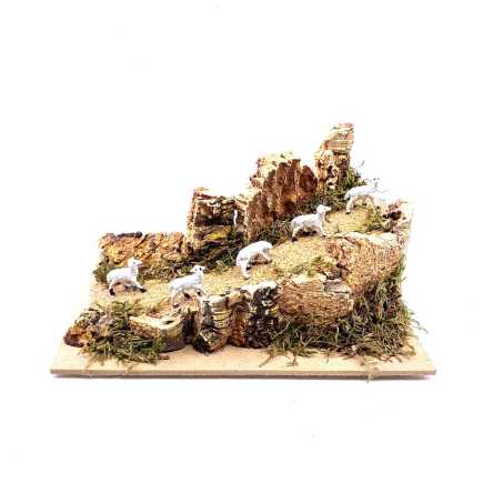 Road with sheep 20x14x9 cm