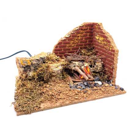 Corner with fireplace 20 x 14 x H 13 cm