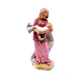 Pastorella con bimbo in fasce - 198 - Statue Fontanini cm 12