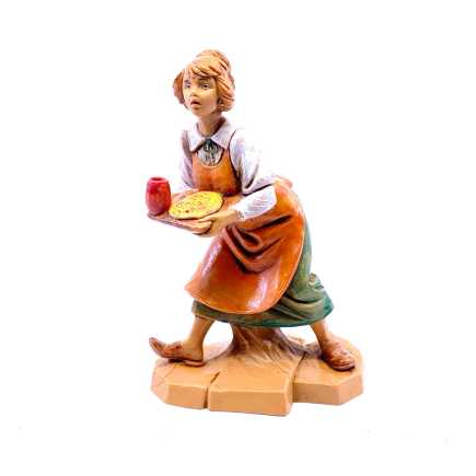 Pastorella con vassoio - 282 - Statue Fontanini cm 12