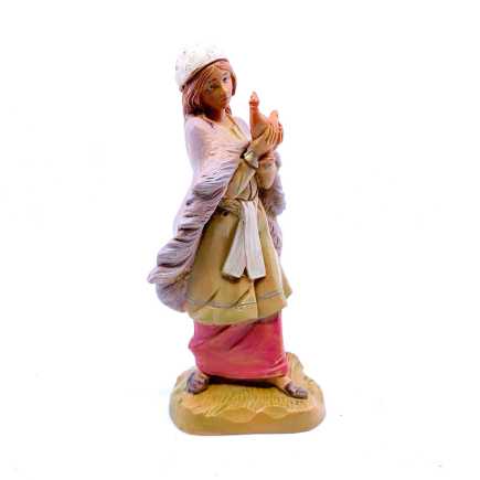 Pastorella con lampada ad olio - 298 - Statue Fontanini cm 12