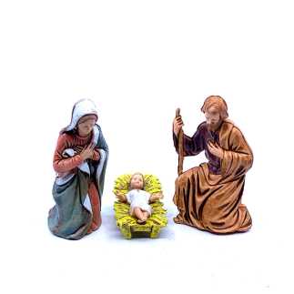 Nativity Scene, 3 Figures, 8 cm - Landi Moranduzzo Figurines