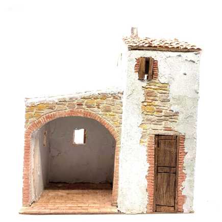 Casa con bottega in borgo 28 x 16 x 32 cm