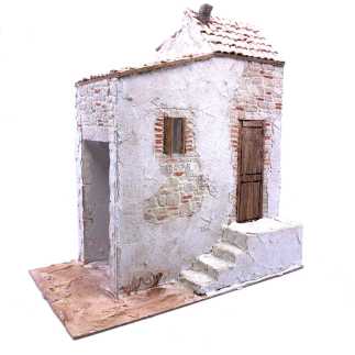 Casa con scala e retro bottega in borgo - 28 x 16 x 31 cm