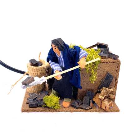 Carbonaio in movimento 10 cm 15x10x15 cm