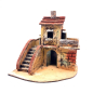 Casa doppia con scala e terrazzo in legno e sughero 14x10x16 cm Casa doppia con scala e terrazzo in legno e sughero 14x10x16 cm