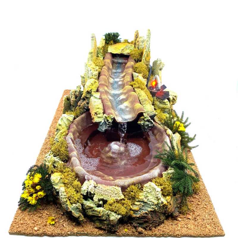 Fiume con fuoco da bivacco