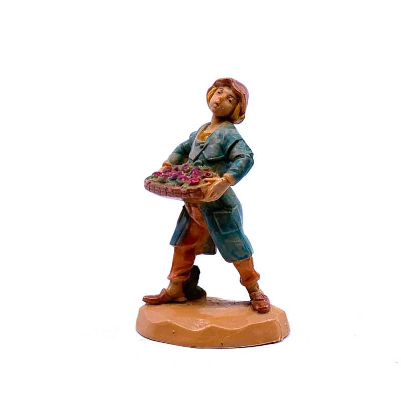 Pastore con cesto di mele - 19 - Statue Fontanini cm 6.5