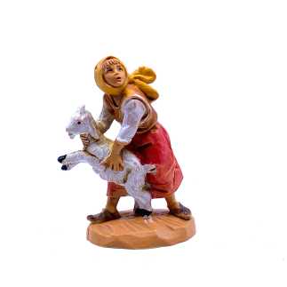 Pastorella con capra - 21 - Statue Fontanini cm 6.5