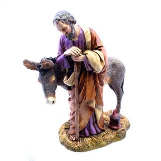 San Giuseppe con asino cm 20 - Statuine Landi Moranduzzo